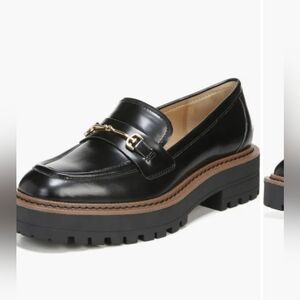 Sam Edelman Black Loafers with Gold Detail